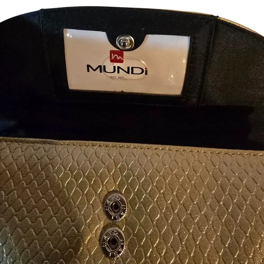 Mundi Gold Sparkly Wristlet With Black Coin Purse - Picture 10 of 10